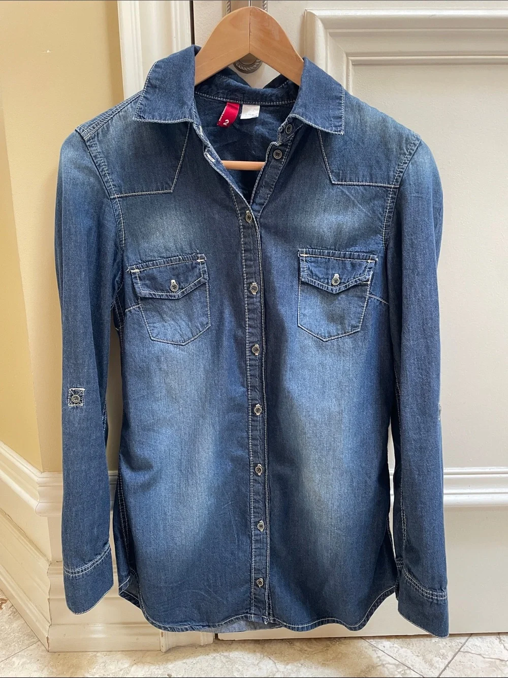 H&M Divided Denim Button-Up Shirt - Blue - Picture 1 of 4